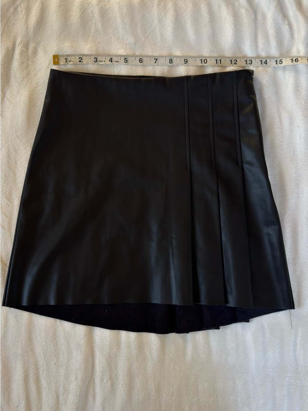 Heartloom pleated leather mini skirt XS